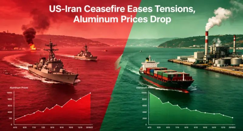 Het staakt-het-vuren tussen de VS en Iran verlicht de spanningen, de aluminiumprijzen dalen